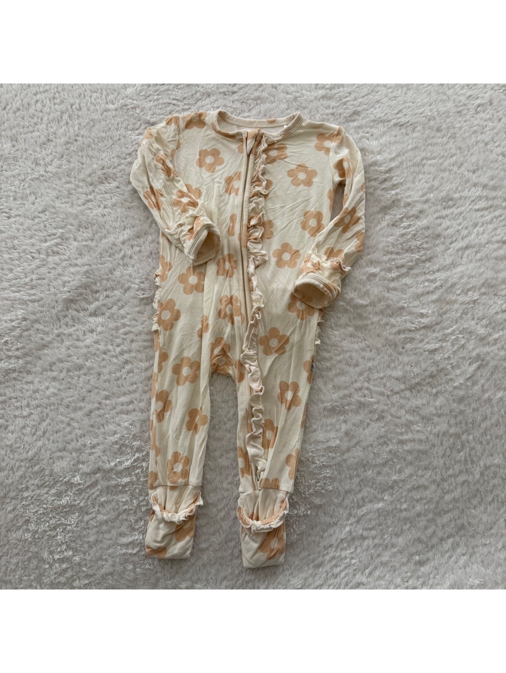 6-9m Bamboo Floral Ruffle Zippy